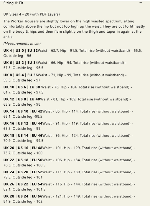 Modern Sewing Co - Worker Trousers (Womens) [Digital Download]
