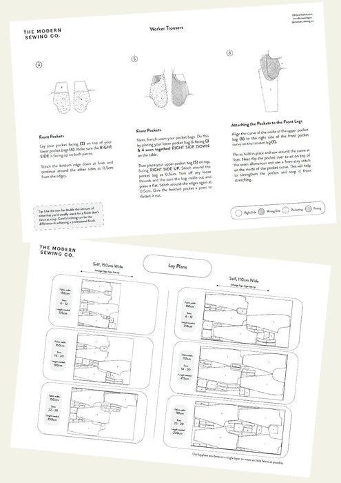 Modern Sewing Co - Worker Trousers (Womens) [Digital Download]