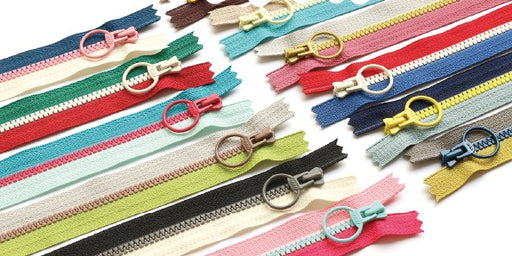 Tri-colour Circle Tab Zippers 20 cm from Japan
