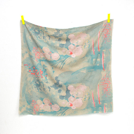Nani Iro Komorebi linen/cotton brushed cotton teal/pink