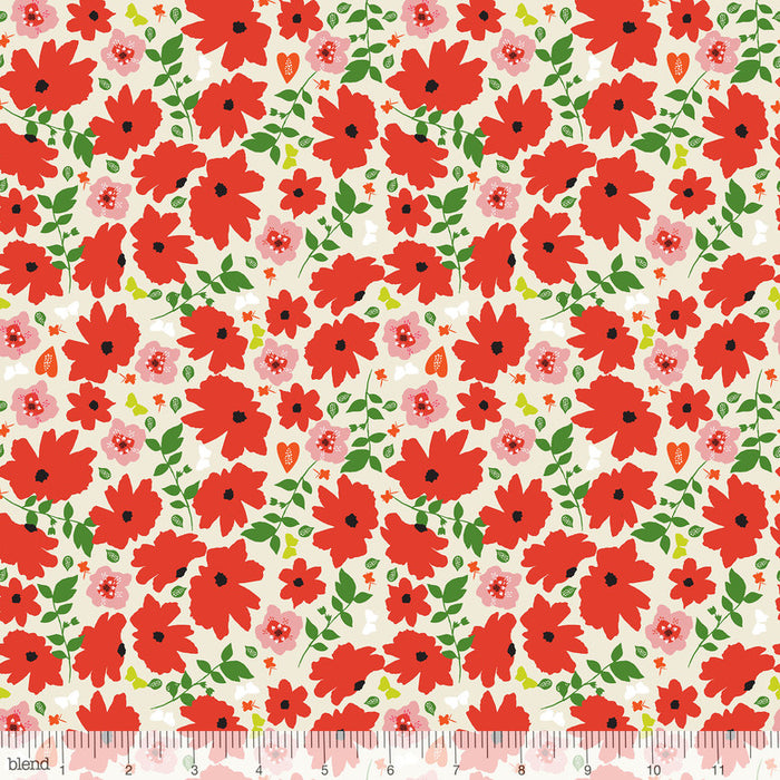 Blend Fabrics - Enchanted - Cosmos in Red