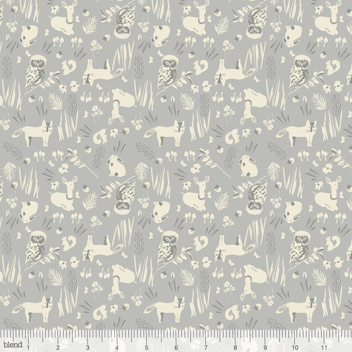 Blend Fabrics - Enchanted - Forest Friends in Grey