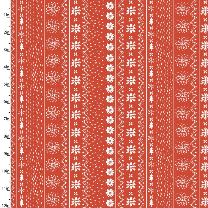 Quilter's Palette - Happy Holidays by Flora Waycott - Sweater Stripe in Red