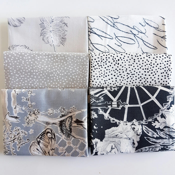 Designer Bundle - "Black & White 2" by Jennifer Sampou 6 x FQ