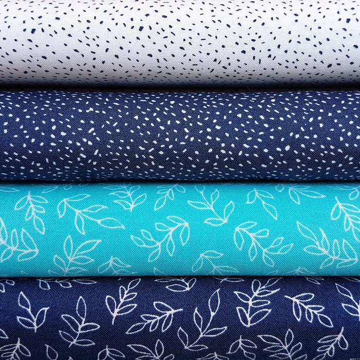 Sweet Florals Another Point of View - Scribble Leaves Navy