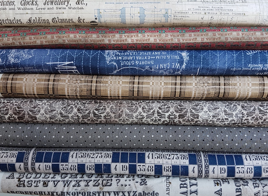 Tim Holtz - Dapper - Game Cards in Blue — Fabric Spark