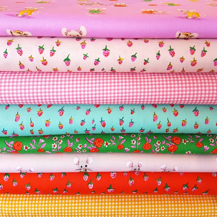 Trixie by Heather Ross - Field Strawberries in Orange