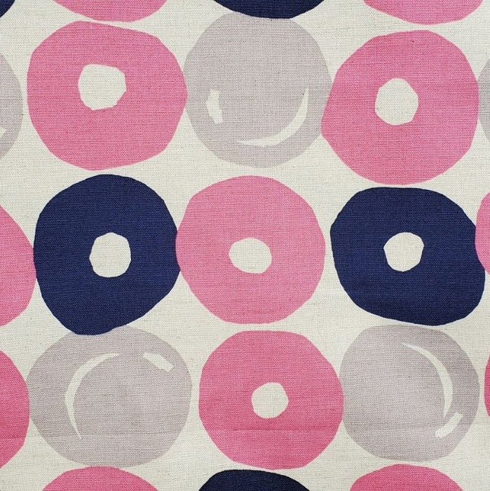 Kobayashi Lightweight Linen/Cotton Canvas - pink/navy