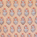 Block Printed Indian Cotton  - Floral Emblem in Apricot
