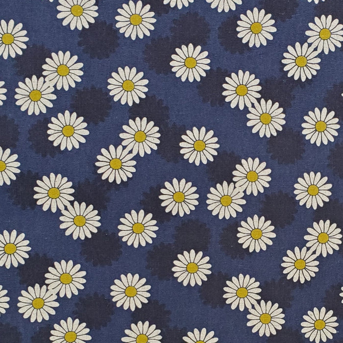 Cosmo Printed Canvas - Daisies on Navy
