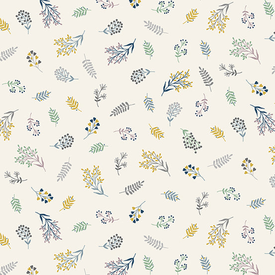 Makower - Heather and Sage - Spring Scatter in Cream