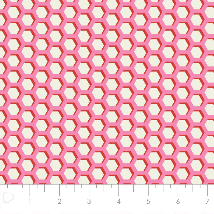 Camelot Fabrics - Illusion - Hexes in Pink
