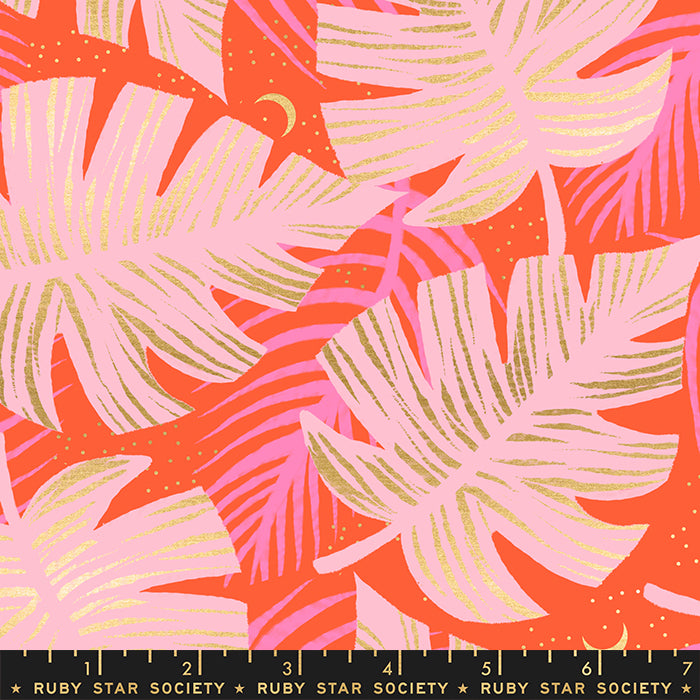 Florida by Sarah Watts - Shade Palms in Fire - Metallic