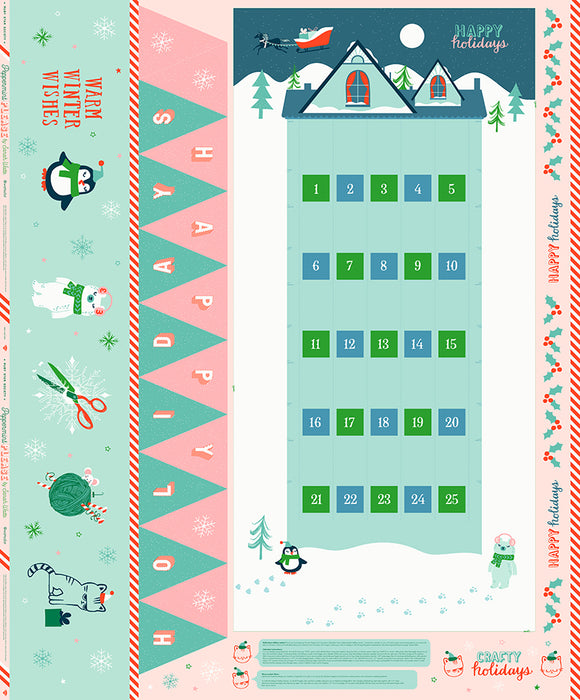 Peppermint Please Christmas Countdown Panel by Sarah Watts - Advent 2021 - pre-order