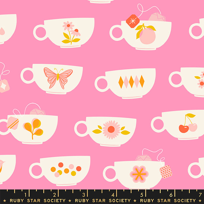 Ruby Star Society - Melody Miller Camellia - Tea Cups in Flamingo