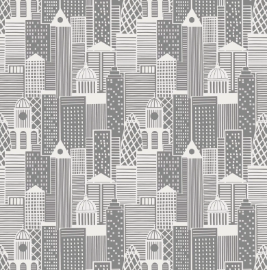 City Lights - City Buildings in Silver
