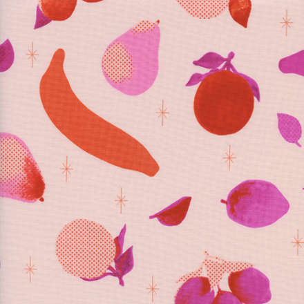 Cotton + Steel Fruit Peaches in Bright Pink
