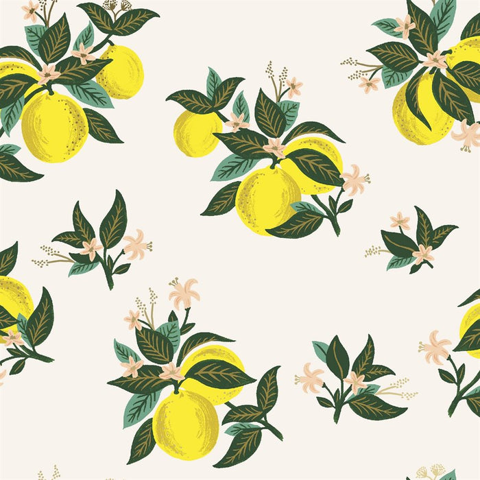 Primavera by Rifle Paper Company - Citrus Blossom in Lemon Metallic