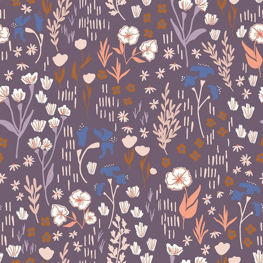 Dear Isla by Hope Johnson for Cotton + Steel - Meadow in Dark Lilac