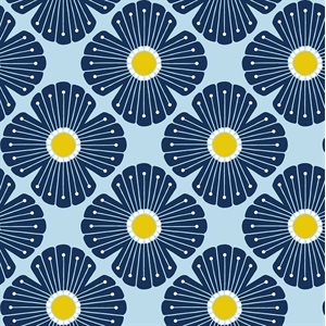 Loes van Ooosten for Cotton + Steel - On A Spring Day - Blossom in Light Blue