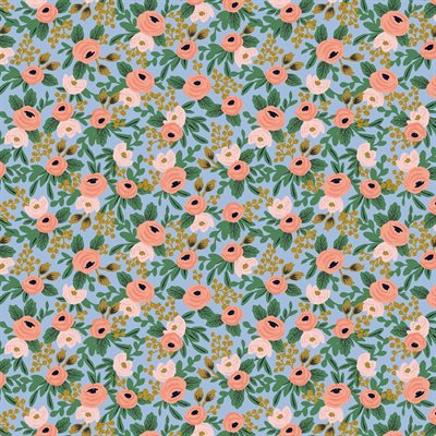 Rifle Paper Company Garden Party - Rosa in Chambray Metallic Fabric