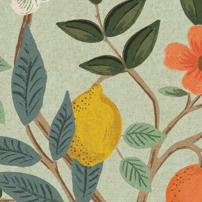 Bramble CANVAS by Rifle Paper Company -  Citrus Grove in unbleached Mint
