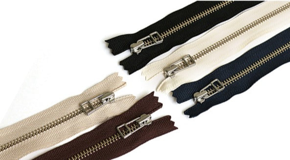 Metal Zippers - Two sizes and Five colours