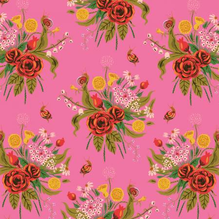 Heather Ross 20th Anniversary Collection - Pink Wild Flowers