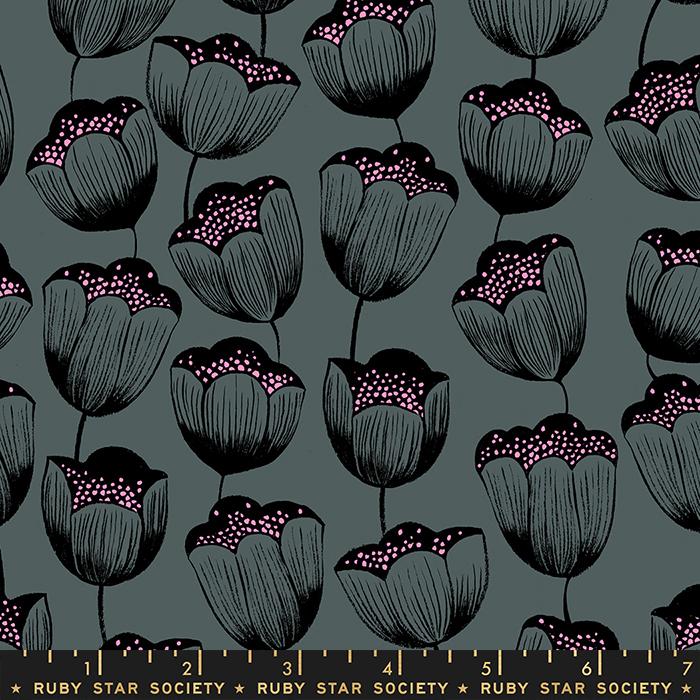 Ruby Star Society - Sarah Watts - Firefly - Magic Tulips in Dark Gray