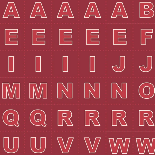Glow - Alphabet Panel in Red/Red