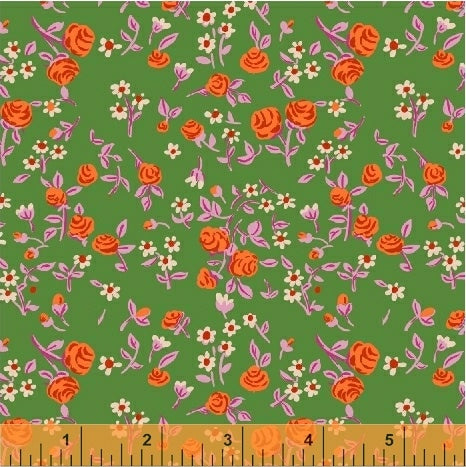  Trixie by Heather Ross - Mousies Floral in Kelly
