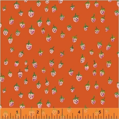 Trixie by Heather Ross - Field Strawberries in Orange