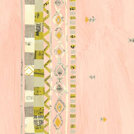 Carrie Bloomston Wish - Pink Border with Metallic
