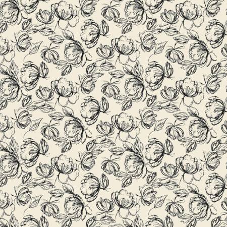 Camelot Fabrics - Oxford - Etched Floral in Cream