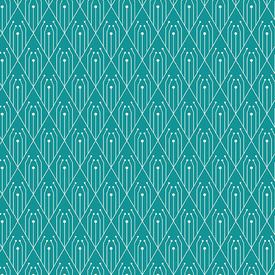 Century Prints Deco by Giucy Giuce - Diamonds in Teal