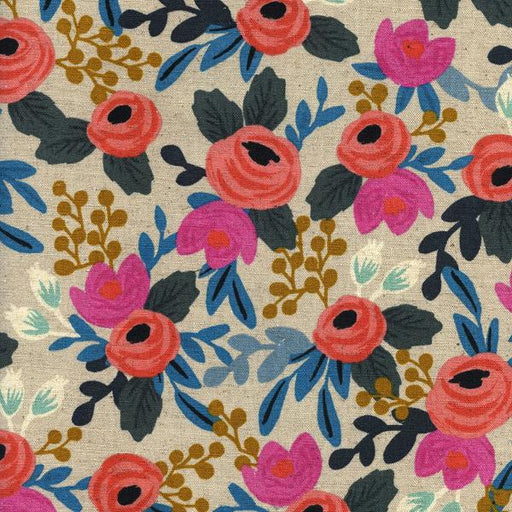 Les Fleurs by Rifle Paper Co - Rosa Floral Cotton Canvas Natural 