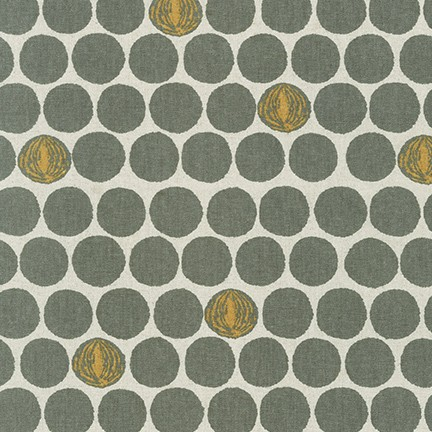 Robert Kaufman Cotton/Flax Prints - Walnut Dots in Natural