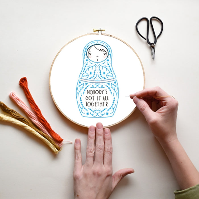 Gingiber Embroidery Kit - Nobody's Got It All Together