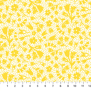 Squeeze by Dana Willard - Flower Toss on Yellow