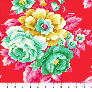 Figo True Kisses by Heather Bailey - Vintage Floral in Flame
