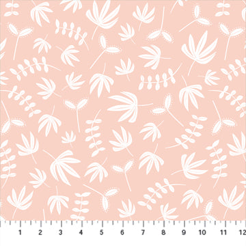 Karen Lewis Hand Stitched for Figo - Plants in Coral