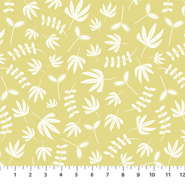 Karen Lewis Hand Stitched for Figo - Plants in Yellow