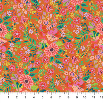 Kindred Sketches by Kathy Doughty - Floral in Mandarin