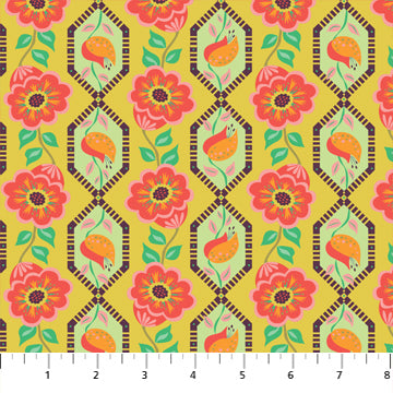 Kindred Sketches by Kathy Doughty -Hexie Flowers in Pineapple