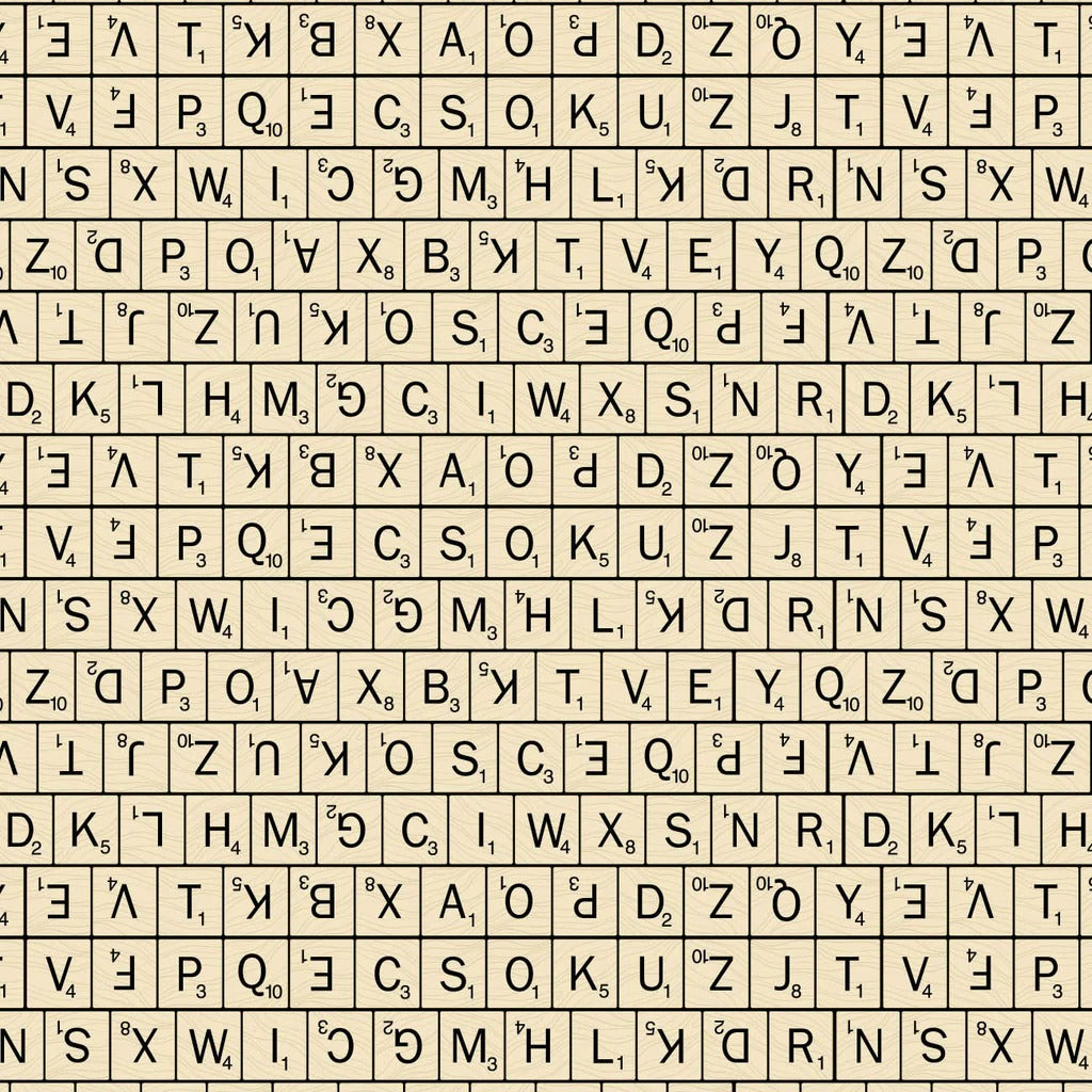 Camelot Fabrics - Hasbro Gaming III Scrabble Tiles — Fabric Spark