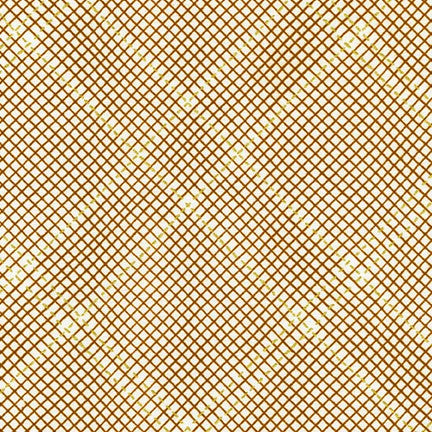 Carolyn Friedlander - Collection CF New Colours - Grid with single border in Roasted Pecan Metallic