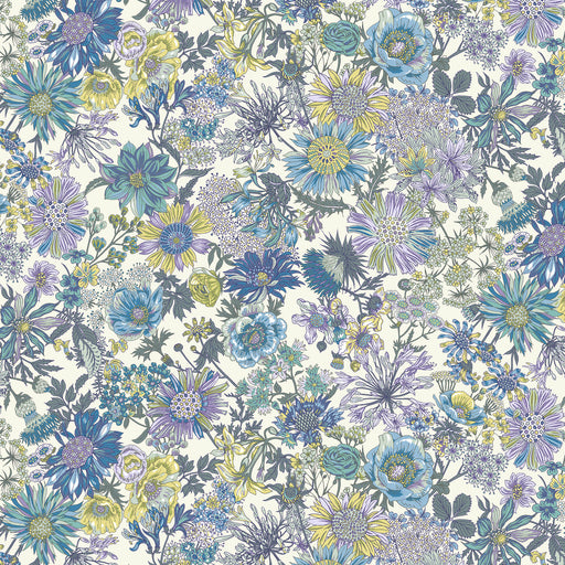 Cosmo Botanist Cotton Lawn - Blue / Lilac