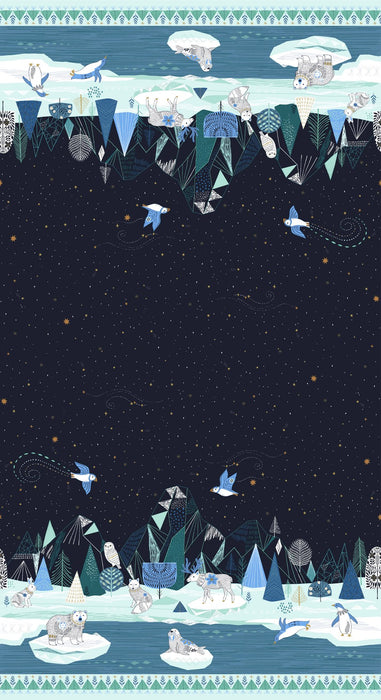 Arctic by Bethan Janine for Dashwood - Border Print in Ink with Metallic Accent