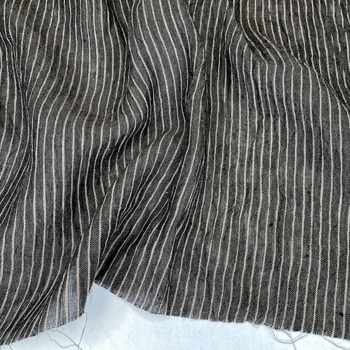 Athena Linen Stripe in Black