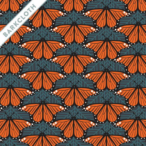 Charley Harper Organic Cotton Barkcloth - Monarch Butterfly